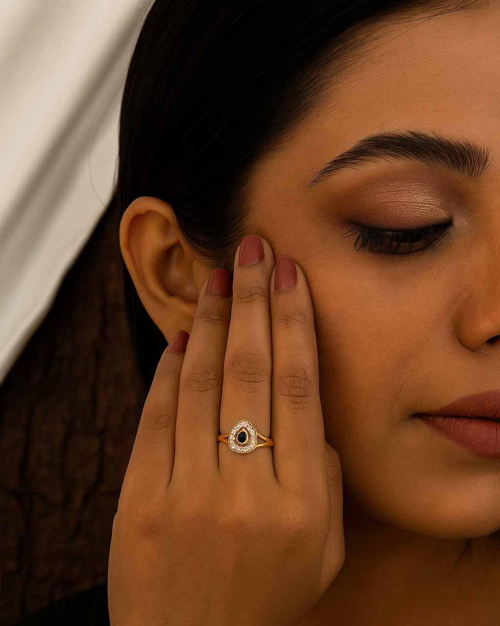 Green Stoned daily wear Ring