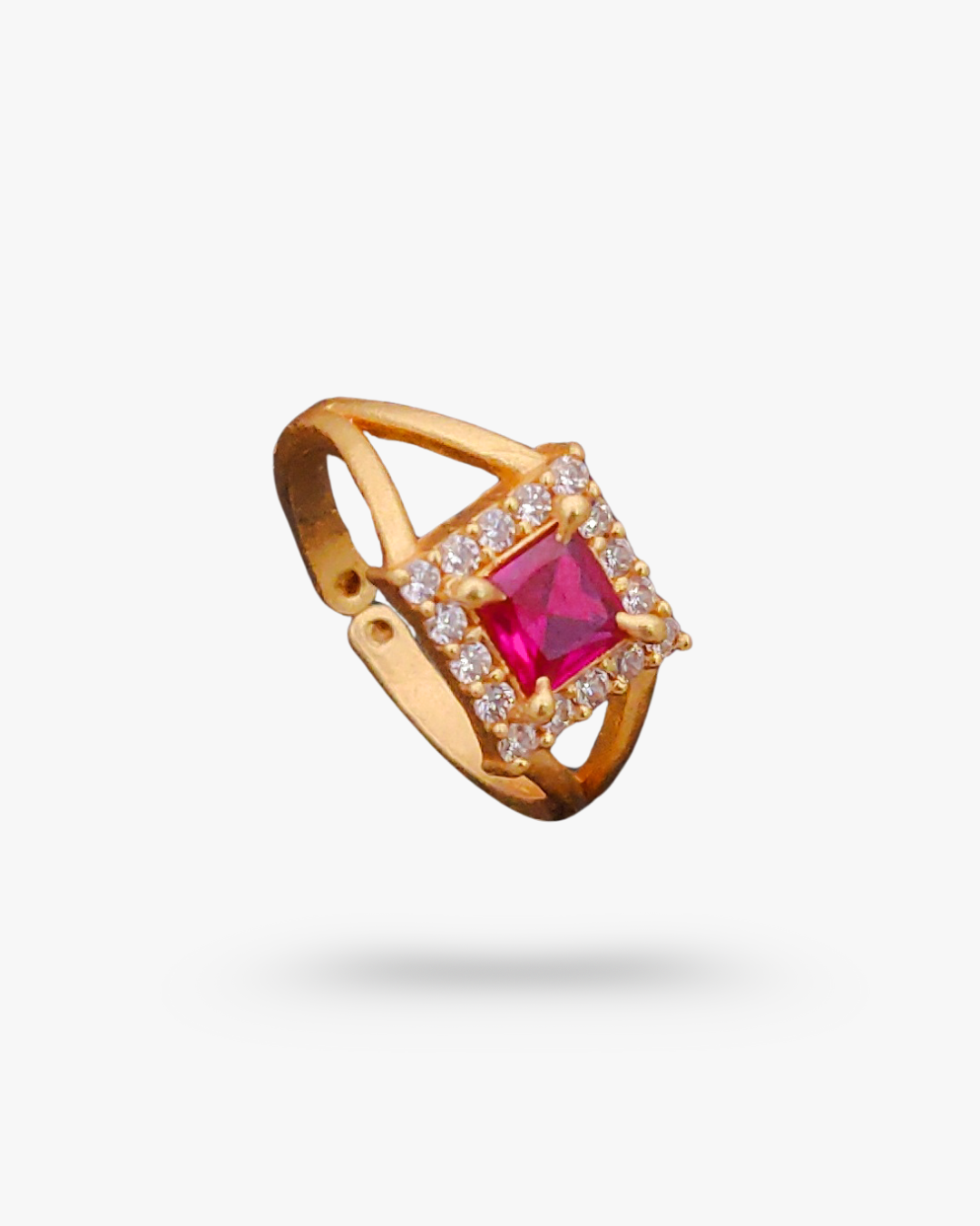 Gold Ring with Ruby Centerpiece
