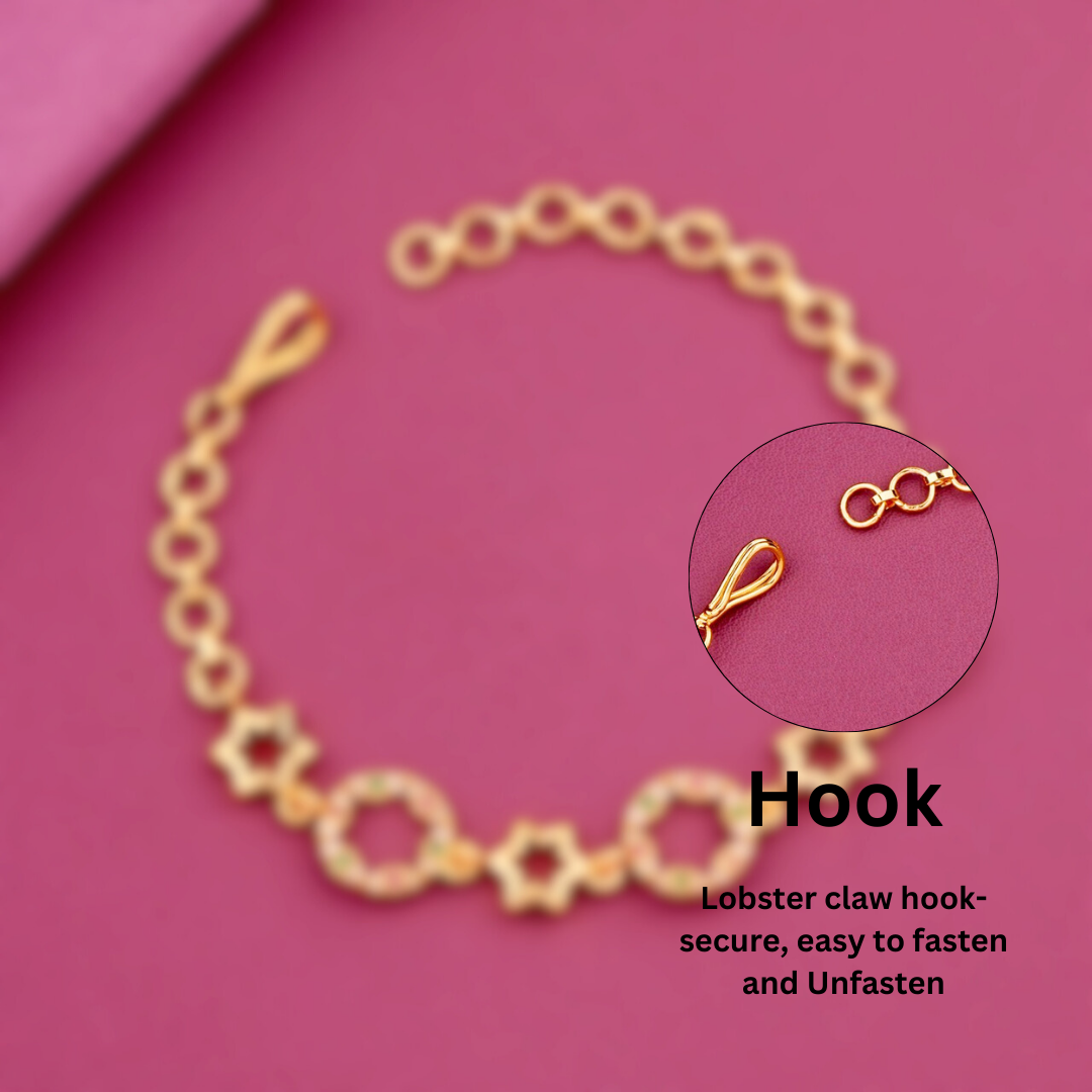 Golden Star & Crystal Circle Charm Bracelet