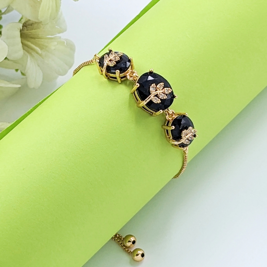 Elegant Black leaf Inspire bracelet