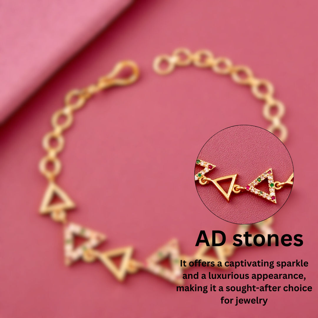 Gold Plated Triangle Diamond Bracelet-A Contemporary Classic