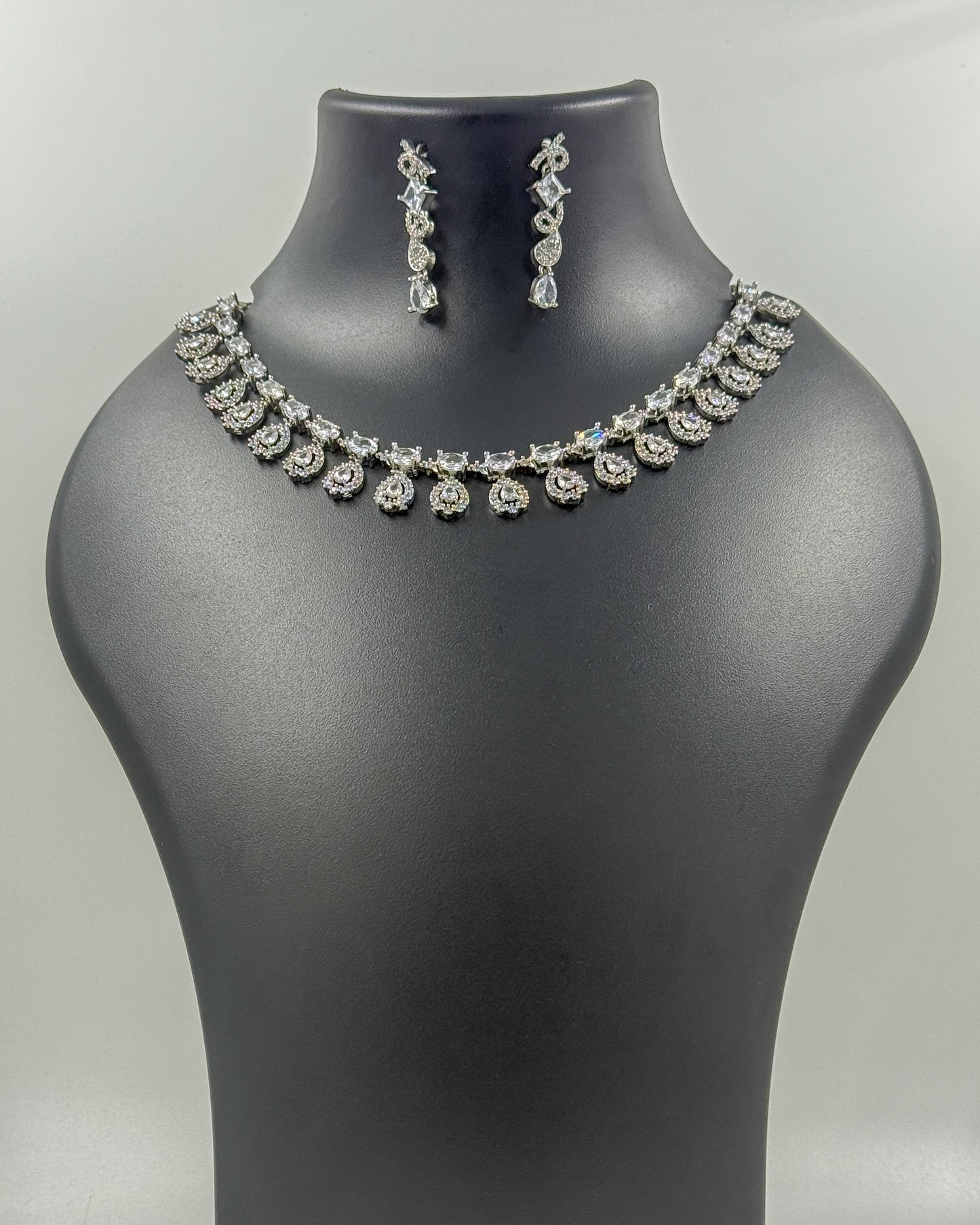 Chandni Cascade Necklace Set AD Stone Necklace