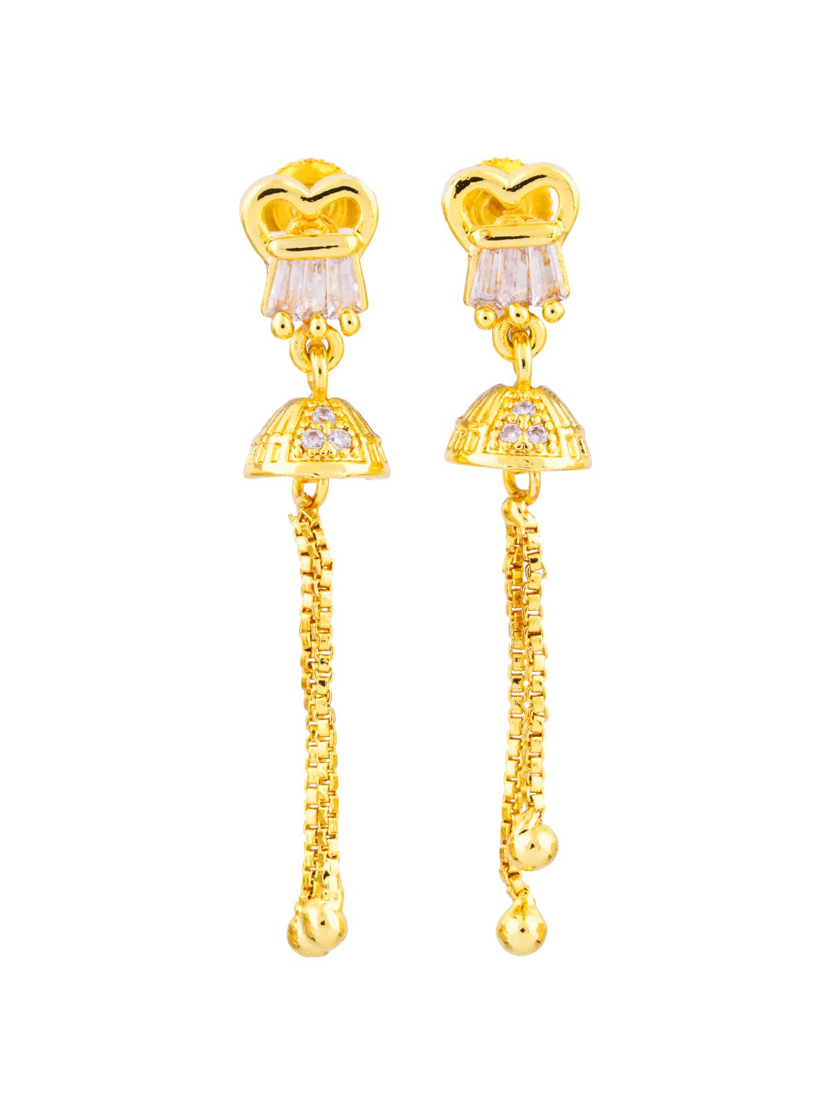 Whimsical Royalty: Regal Tassel Heart Earring