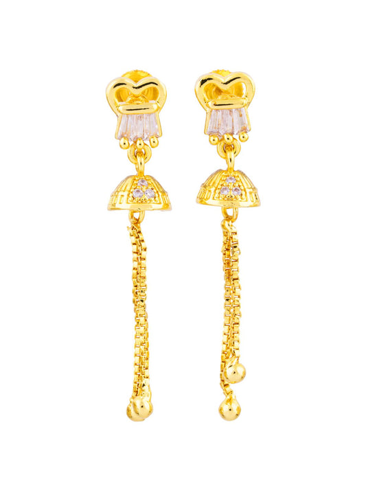 Whimsical Royalty: Regal Tassel Heart Earring
