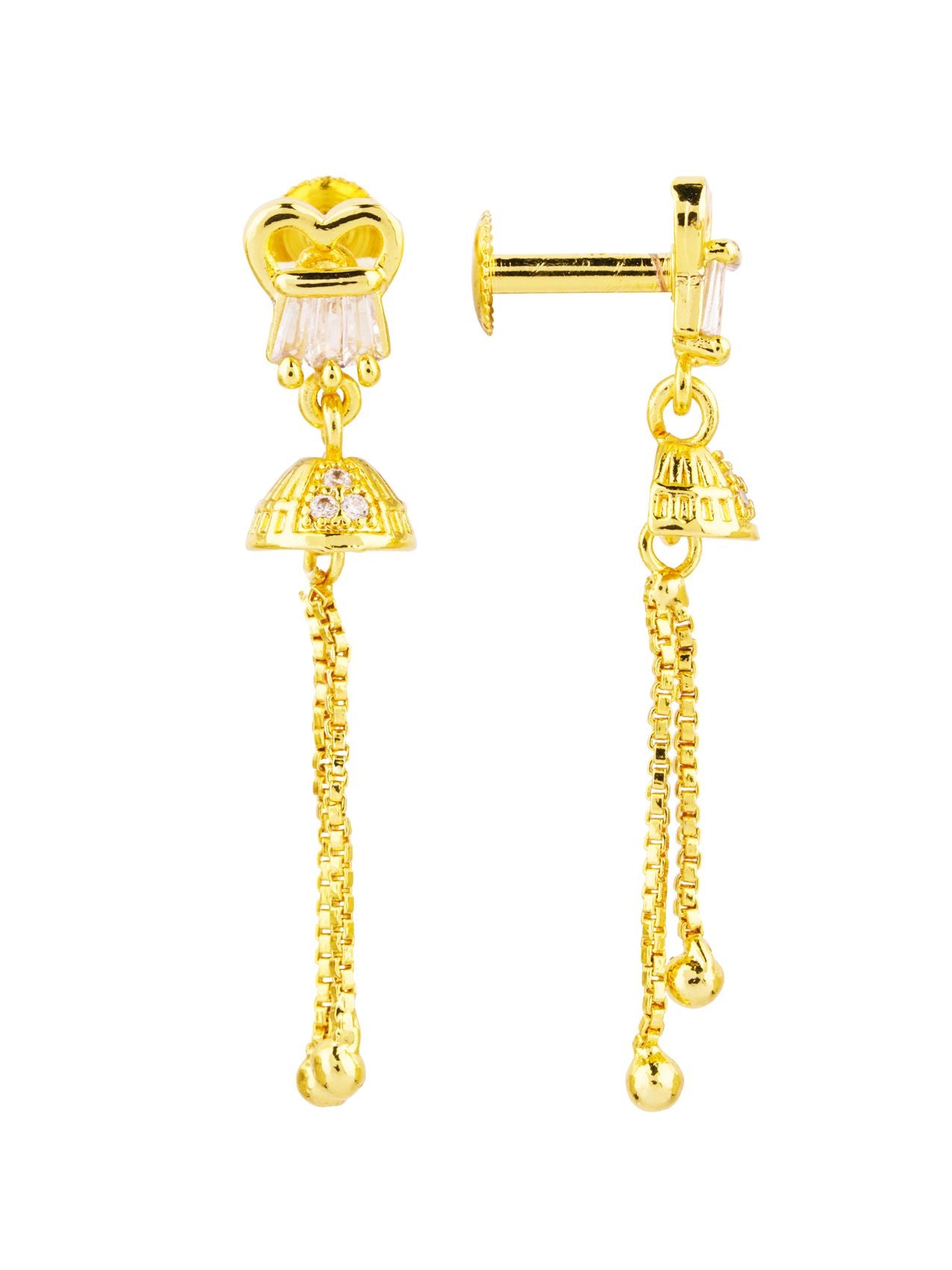 Whimsical Royalty: Regal Tassel Heart Earring