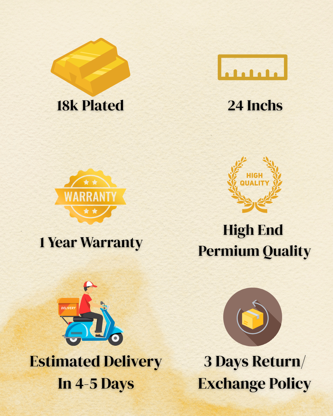 Traditional Gold-Tone Chain 18K Plated