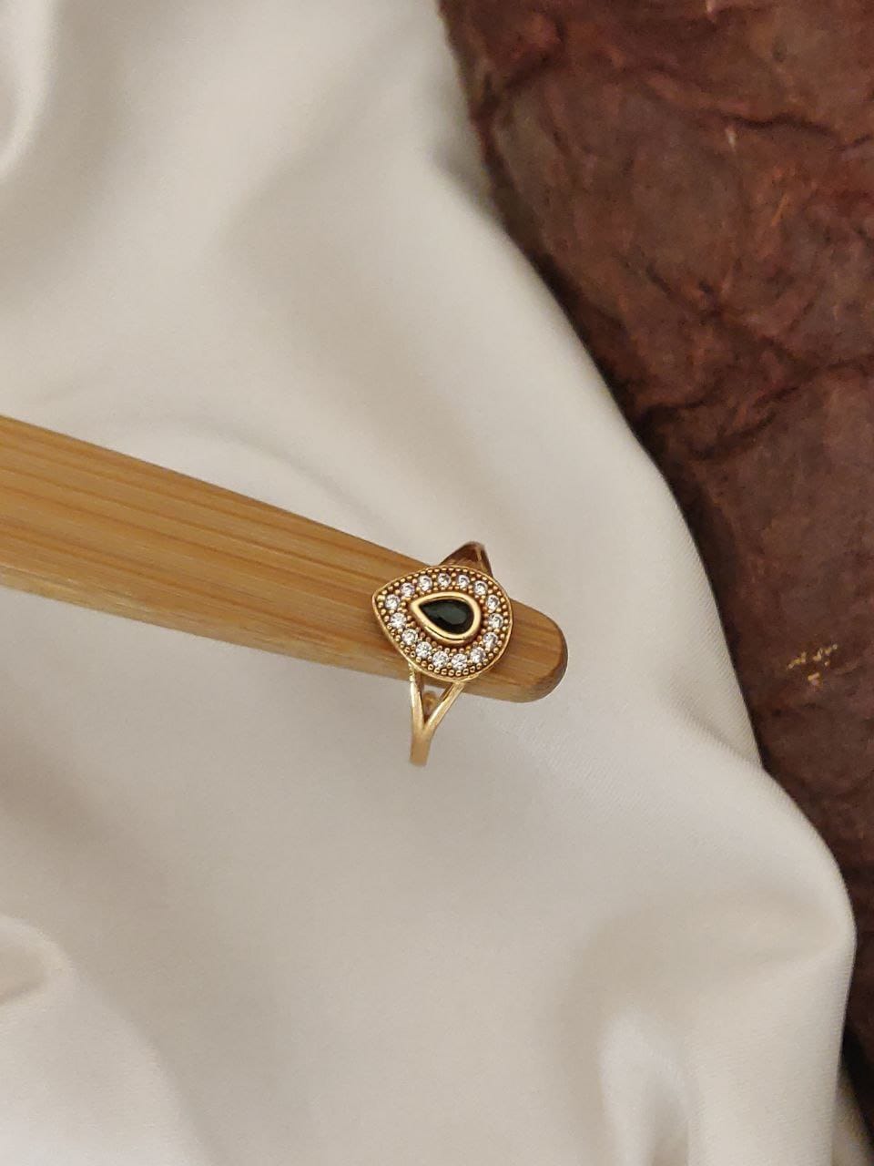 Green Stoned daily wear Ring