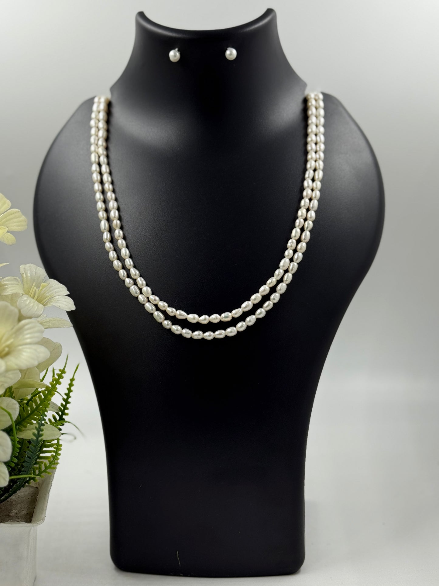 2 layer Thin Rice Fresh Water Pearls Set