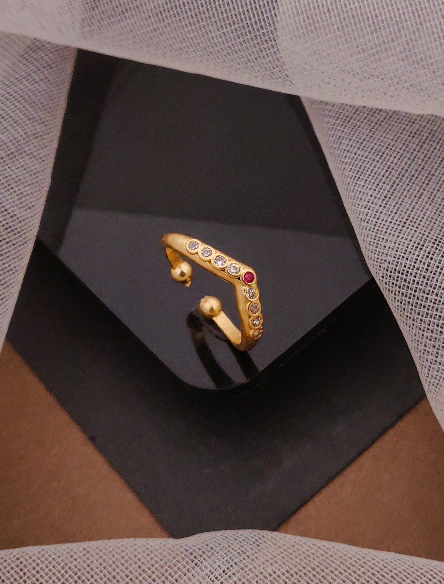 Latest Designer 9 Stoned Adjustable Ring