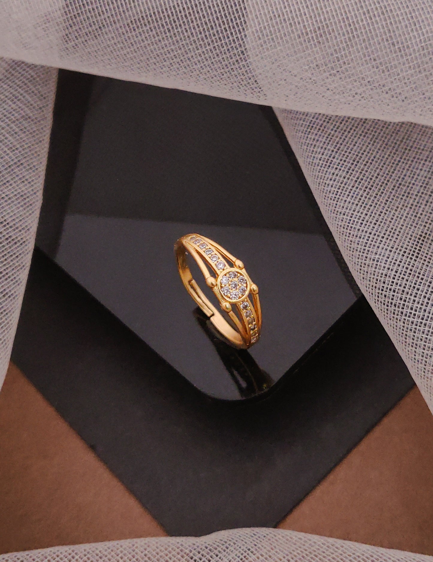 18k Trendy Designer Adjustable Ring