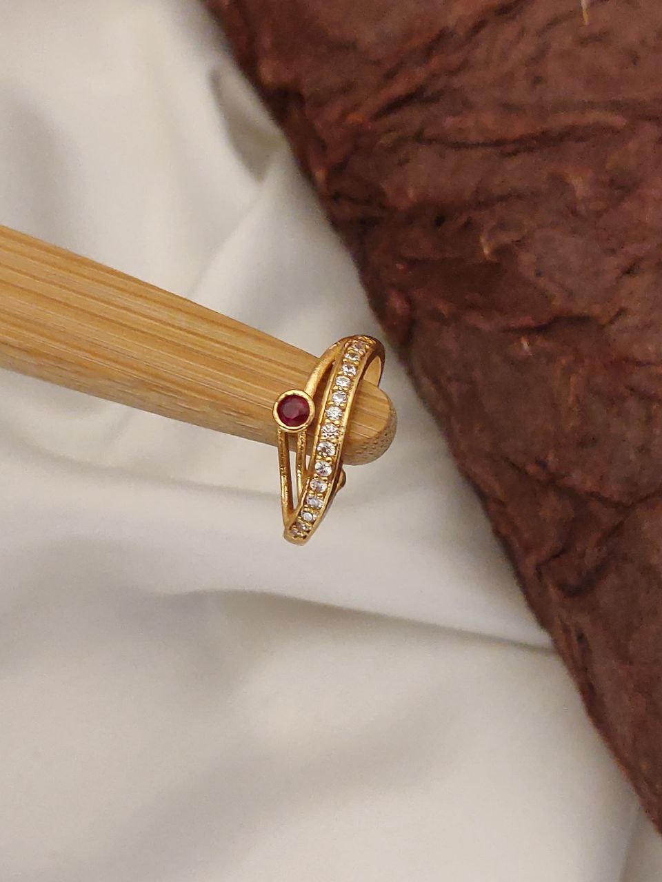 Ruby Stoned Adjustable Ring
