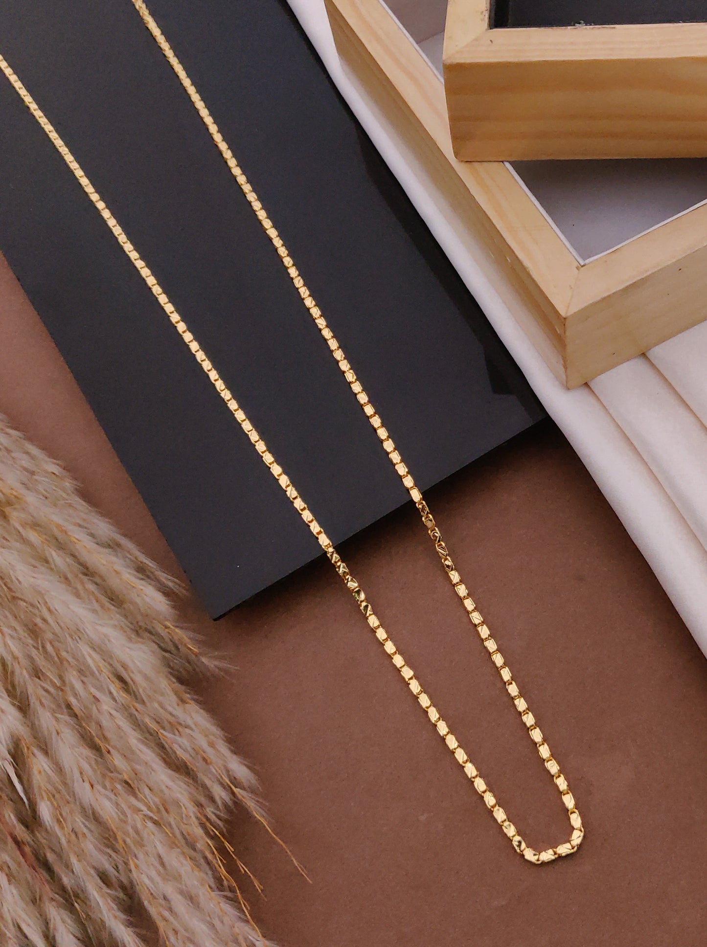 Stylish Box Gold Chain 18K Plated