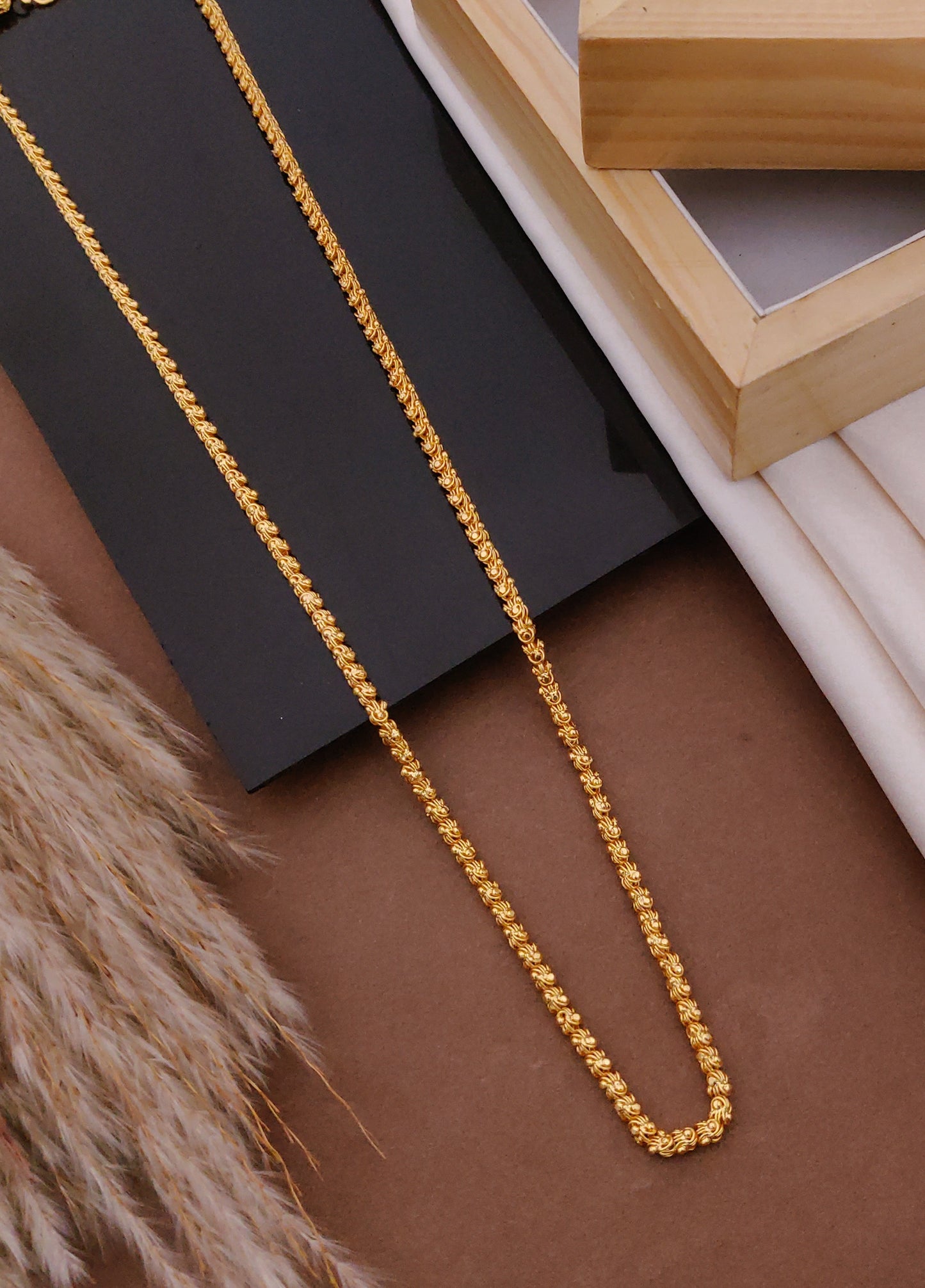 Traditional Chandramukhi 18K Plated Gold Chain