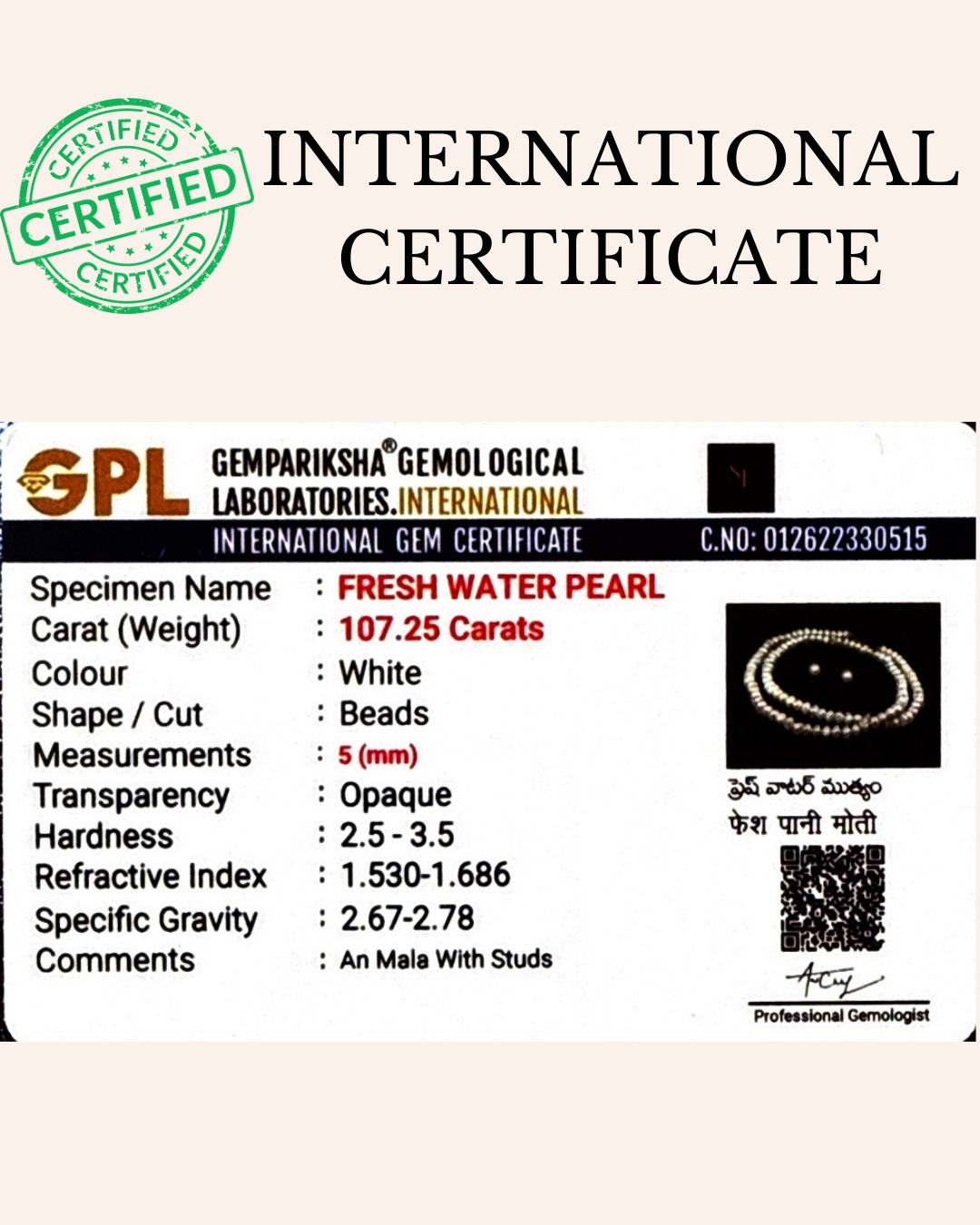 White Freshwater Pearl Necklace Set