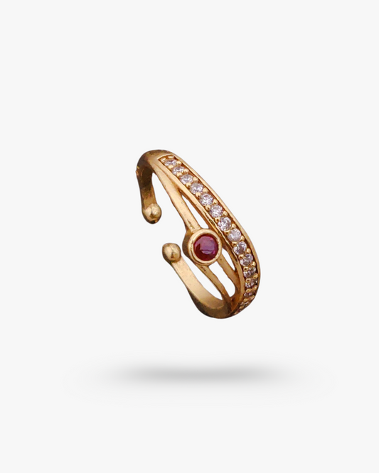 Ruby Stoned Adjustable Ring