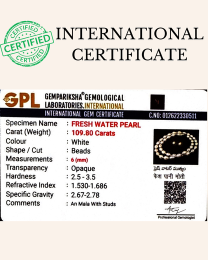 Single Strand White Pearls with Silver Accents