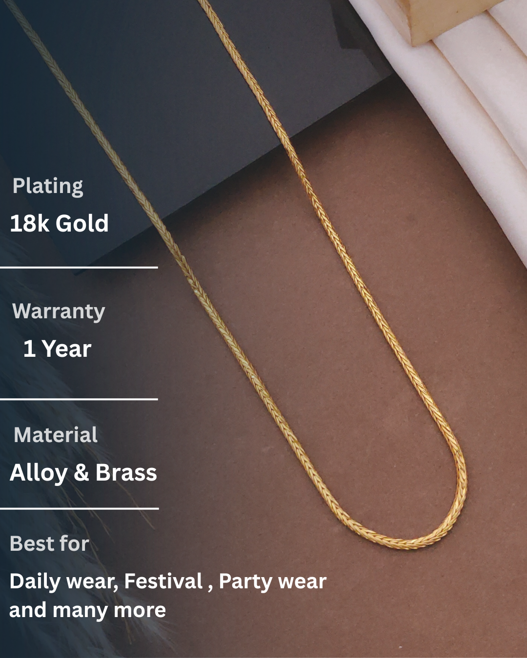 Traditional Gold-Tone Chain 18K Plated