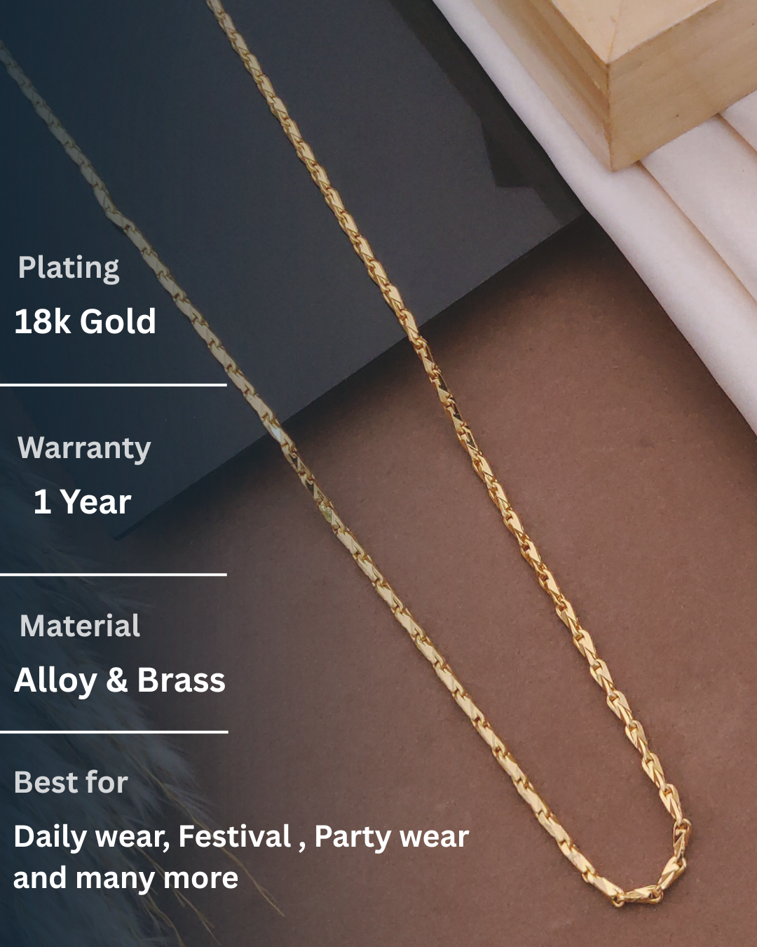 Singapore Style Gold Chain 18K Plated