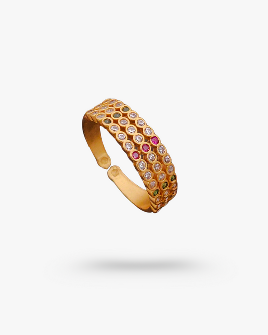Colorful 3 Layered Ring