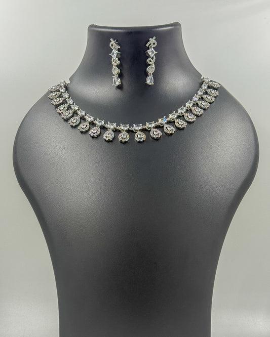 Chandni Cascade Necklace Set  AD Stone Necklace