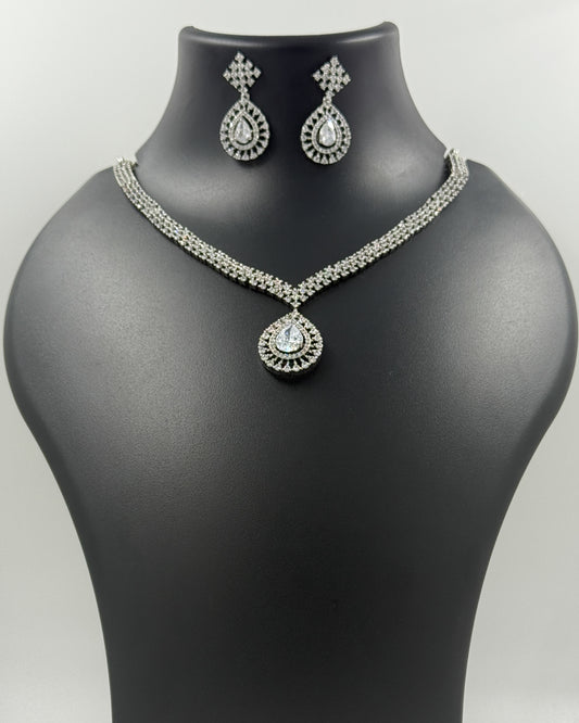 Vanmala Emerald Kanthi Set  AD Stone Necklace