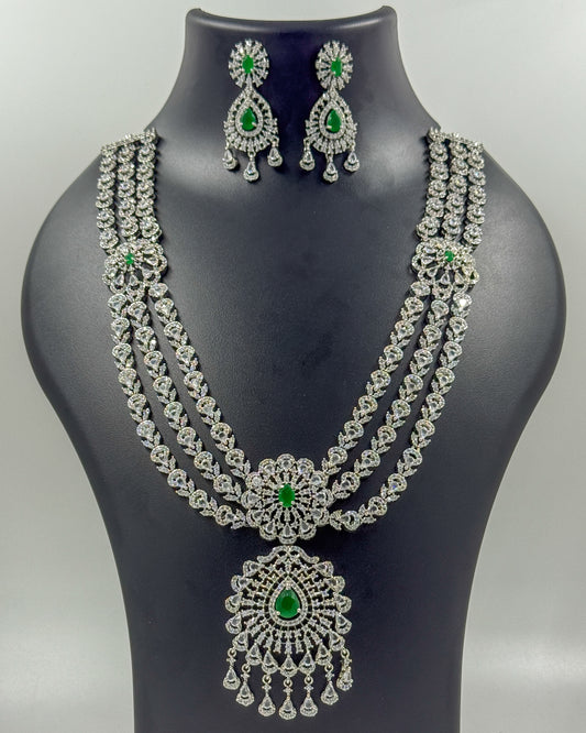 Rani Haar Panna Mahal  AD Stone Necklace