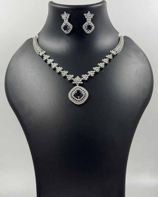 Parijaat Bloom AD Stone Necklace