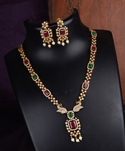 Traditional Gemstone Necklace and Earring Set