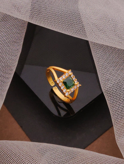 Gold Ring with Emerald Centerpiece