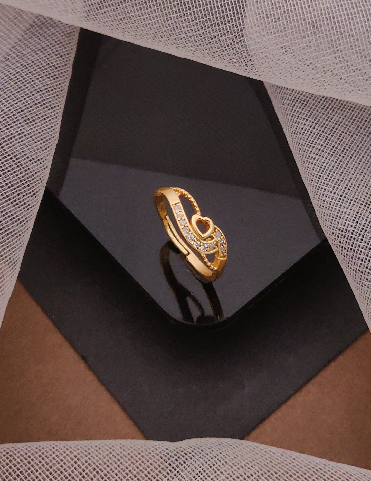 18k Heart Designer Ring