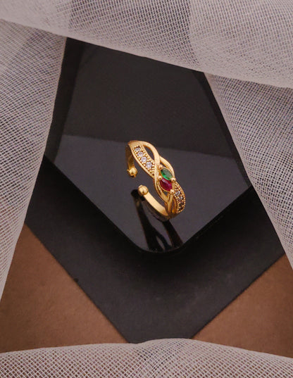 Double Stoned Designer Ring