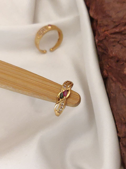 Double Stoned Designer Ring