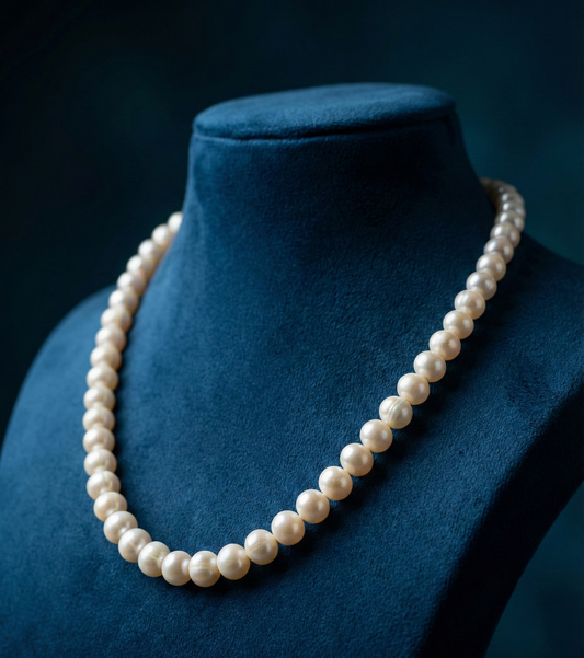 Classic Round White Freshwater Pearl Necklace