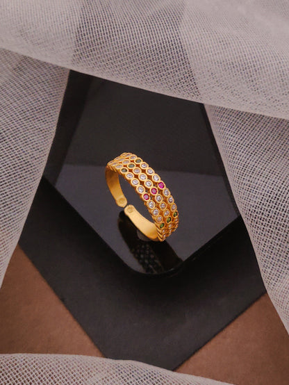 Colorful 3 Layered Ring