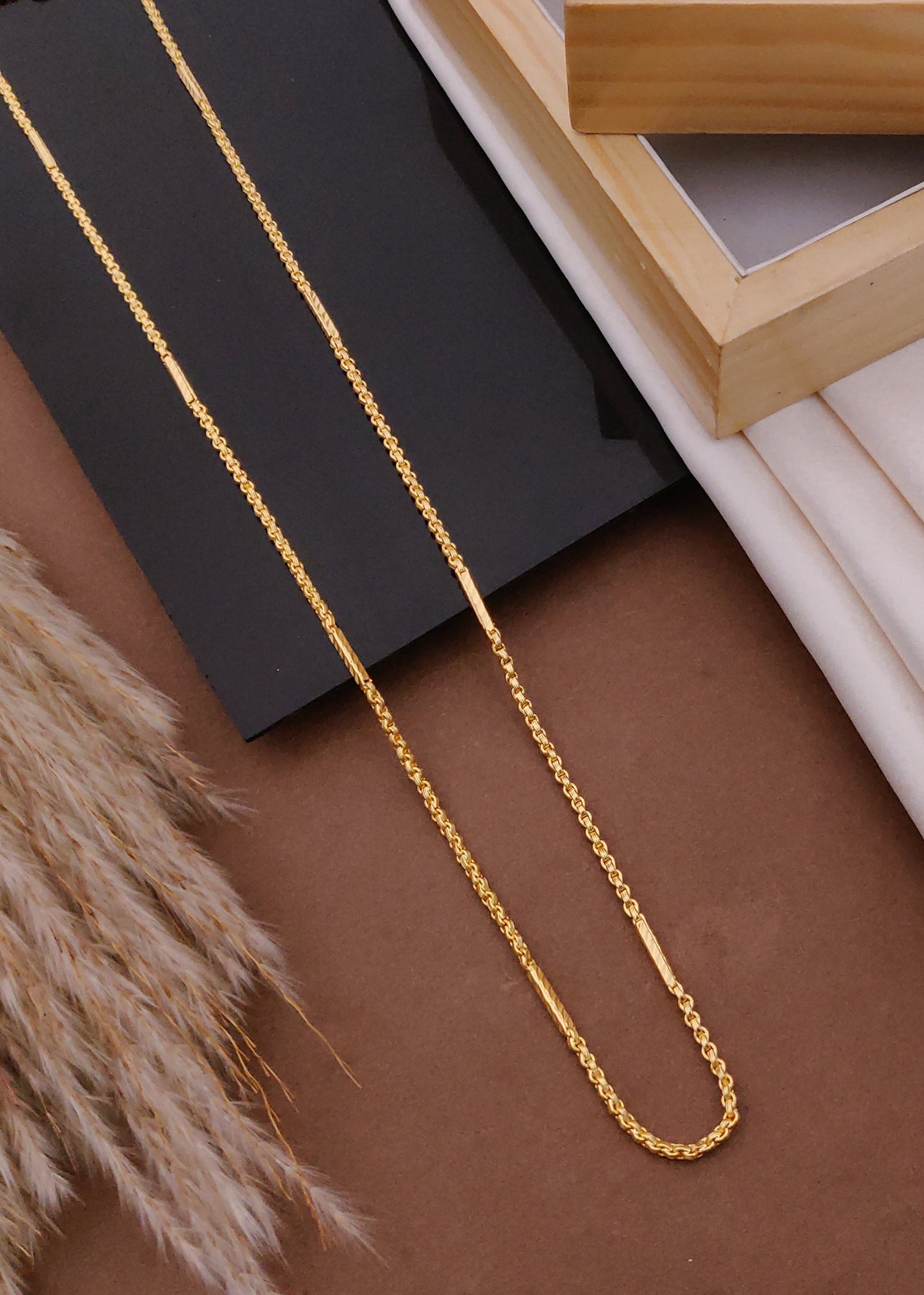 Classic Gold Bar Link Chain 18K Plated