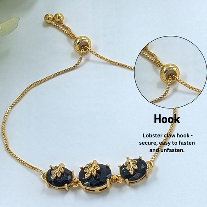 Elegant Black leaf Inspire bracelet