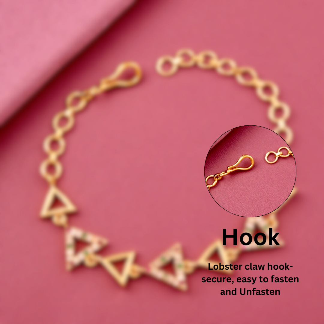 Gold Plated Triangle Diamond Bracelet-A Contemporary Classic