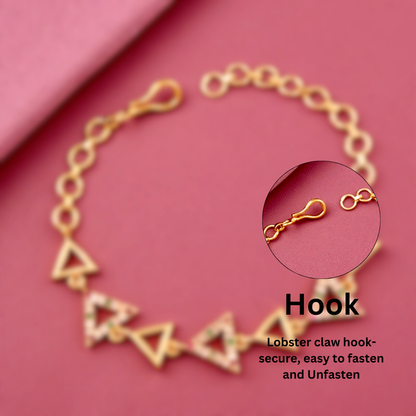 Gold Plated Triangle Diamond Bracelet-A Contemporary Classic