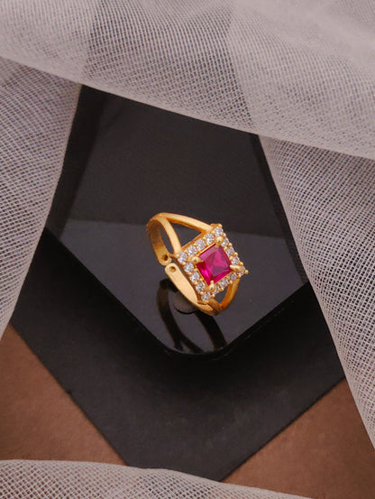Gold Ring with Ruby Centerpiece