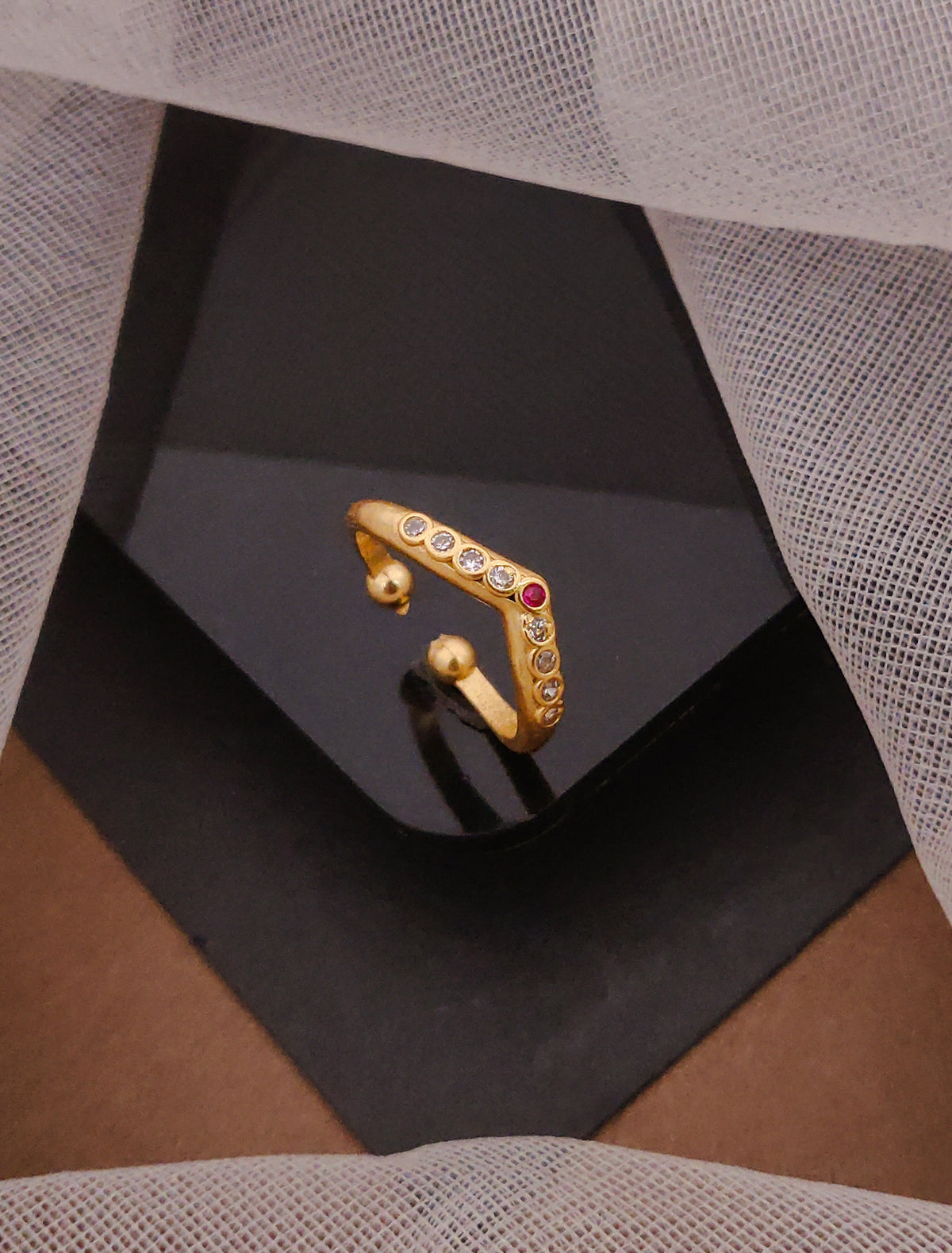 Latest Designer 9 Stoned Adjustable Ring