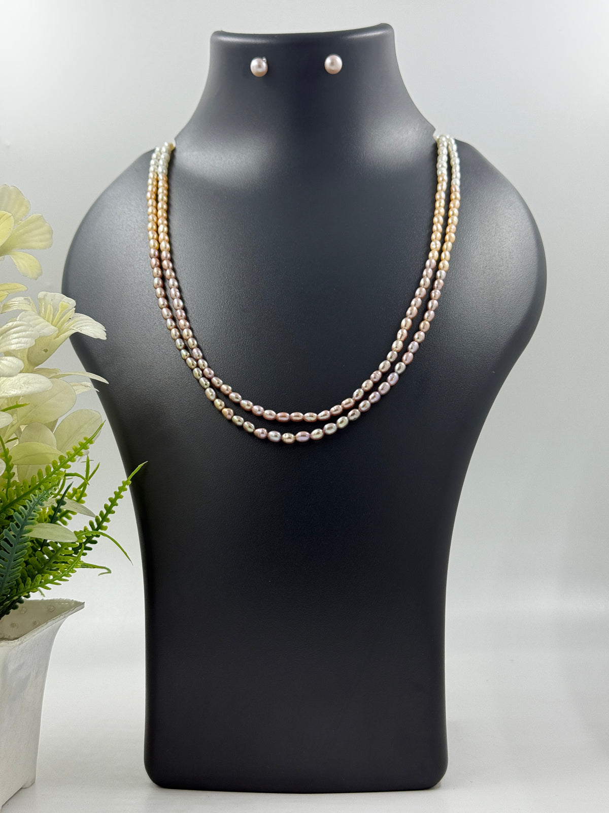 Layered Multi-Hued Freshwater Pearl Necklace Set – Colourful & Festive