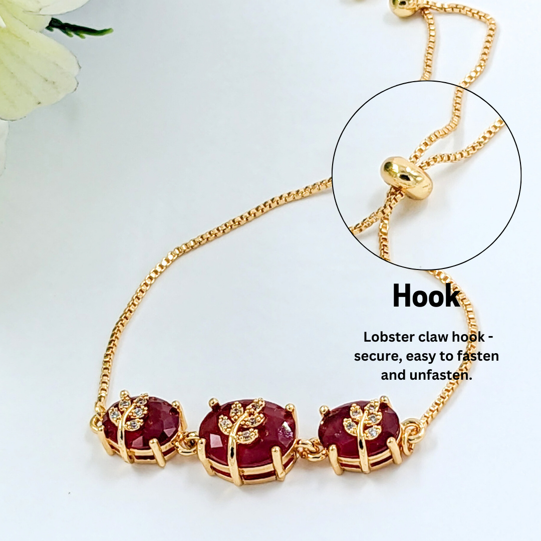 Ruby Red CZ Stone bracelet