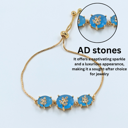Trendy Blue CZ Stone Bracelet